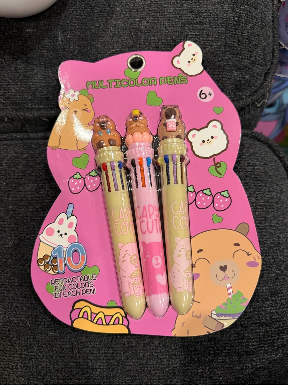 Capybara Multicolor Retractable pen set